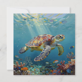 A Sea Turtle Themed Blank Kaart