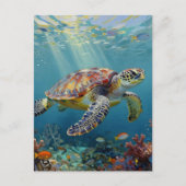 A Sea Turtle Themed Keeping in Touch Briefkaart (Voorkant)