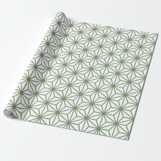 A seamless pattern of interlocking green geometric cadeaupapier (Uitgerold)