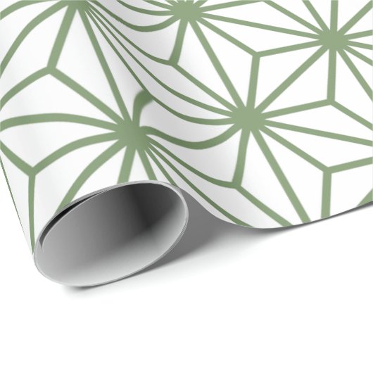A seamless pattern of interlocking green geometric cadeaupapier (Rol Hoek)