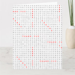 A Search Word Puzzle Thankful Gift Say Thank You Bedankkaart