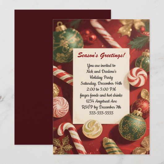 A Season of Treats Christmas Party Kaart (Voorkant / Achterkant)