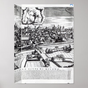 A Section of a Map of Milano, 1640 Poster