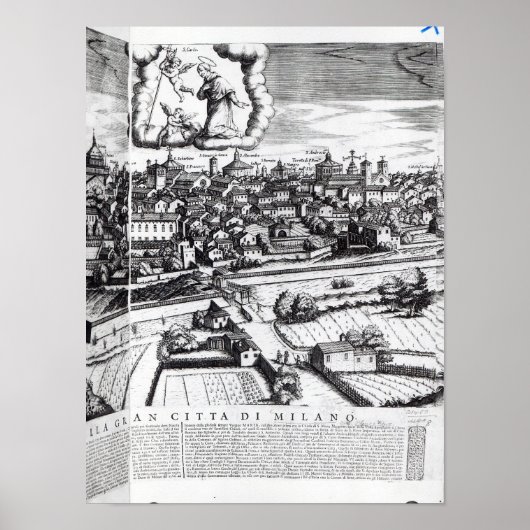 A Section of a Map of Milano, 1640 Poster (Voorkant)