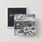 A Section of a Map of Milano, 1640 Vierkante Button 5,1 Cm (Voorkant /achterkant)