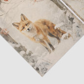A Separate Pair of Foxes in the Winter Forest Tissuepapier (Detail)