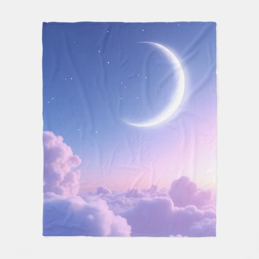 A serene and beautiful crescent moon. Generated ai Fleece Deken (Voorkant)
