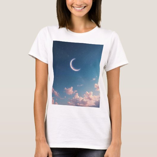 A serene and beautiful crescent moon t-shirt (Voorkant)