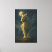 A serene and powerful white tiger painted in premi canvas afdruk (Voorkant)