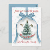 A Serene Winter Scene of Hummingbirds Design Briefkaart (Voorkant / Achterkant)