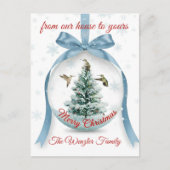 A Serene Winter Scene of Hummingbirds Design Briefkaart (Voorkant)