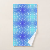 A set of vibrant blue and turquoise towels  bad handdoek (Handdoek)