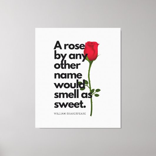 A SHAKESPEARE POEM AND A ROSE  Canvas Print (Voorkant)