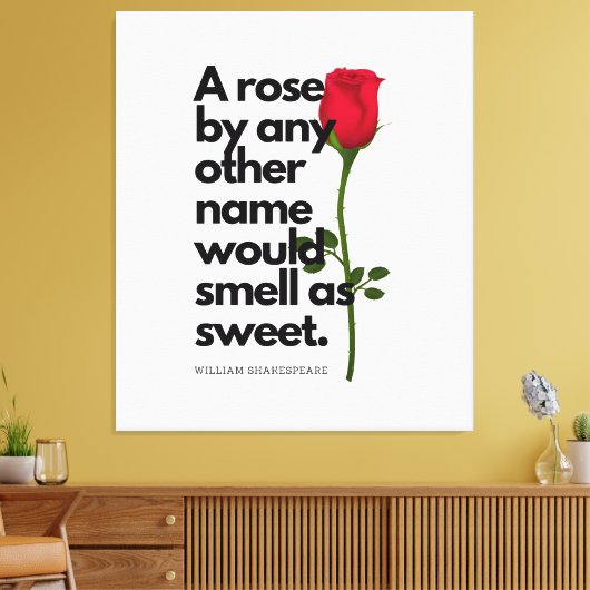 A SHAKESPEARE POEM AND A ROSE  Canvas Print (Insitu (Woonkamer))
