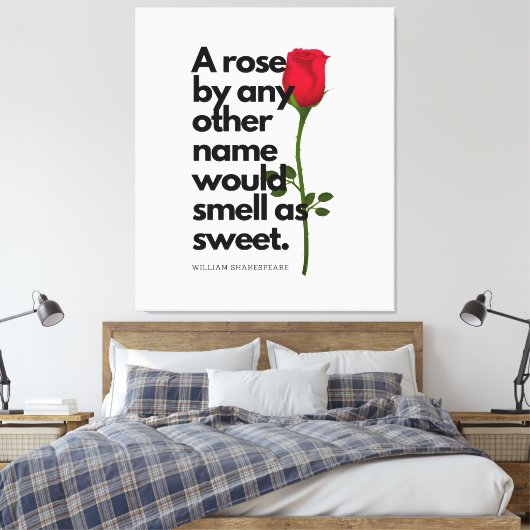 A SHAKESPEARE POEM AND A ROSE  Canvas Print (Insitu (Slaapkamer))