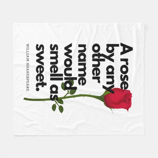 A SHAKESPEARE POEM AND A ROSE  Fleece Blanket  (Voorkant (Horizontaal))