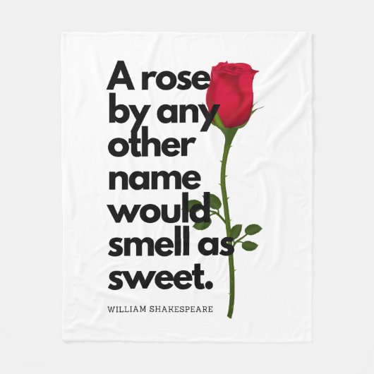 A SHAKESPEARE POEM AND A ROSE  Fleece Blanket  Deken (Voorkant)