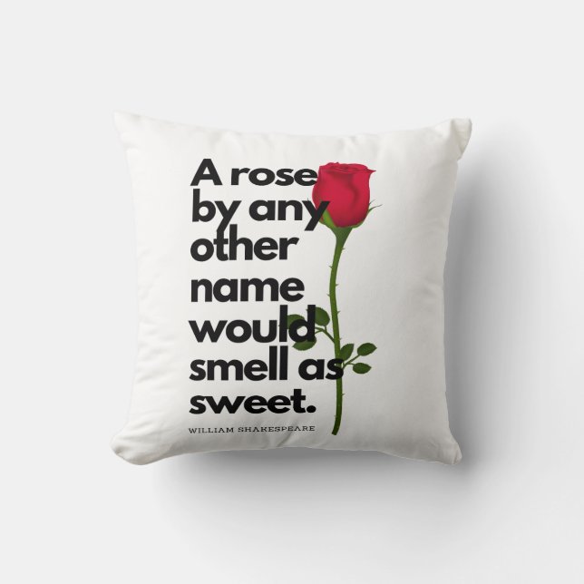 A SHAKESPEARE POEM AND A ROSE  Throw Pillow Kussen (Voorkant)