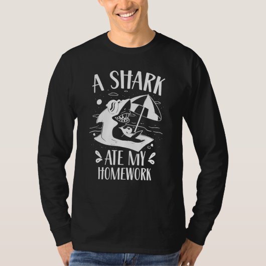A Shark Ate My Homework Teeth Sharks  Animal T-shirt (Voorkant)
