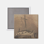 A Ship in Choppy Zeeen, 1864 Magneet (Voorkant / Achterkant)