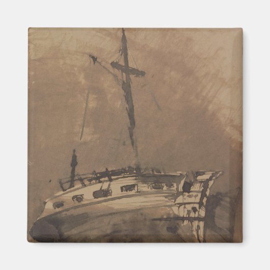 A Ship in Choppy Zeeen, 1864 Magneet (Voorkant)