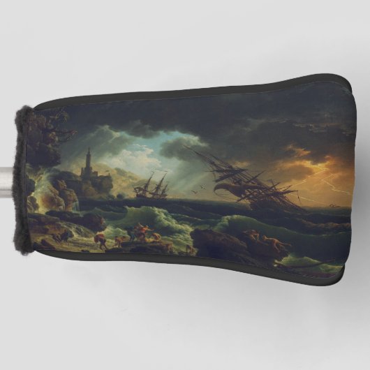 A Shipwreck in Stormy Seas by Claude-Joseph Vernet Golfheadcover (Voorkant)
