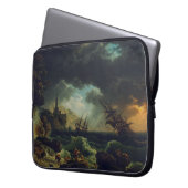 A Shipwreck in Stormy Seas by Claude-Joseph Vernet Laptop Sleeve (Voorkant Links)