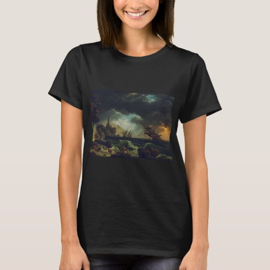 A Shipwreck in Stormy Seas by Claude-Joseph Vernet T-shirt (Voorkant)