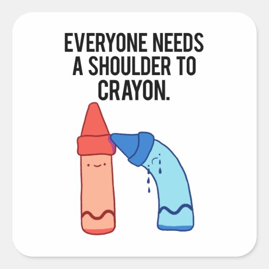 A Shoulder To Crayon Artist Pun Sticker (Voorkant)