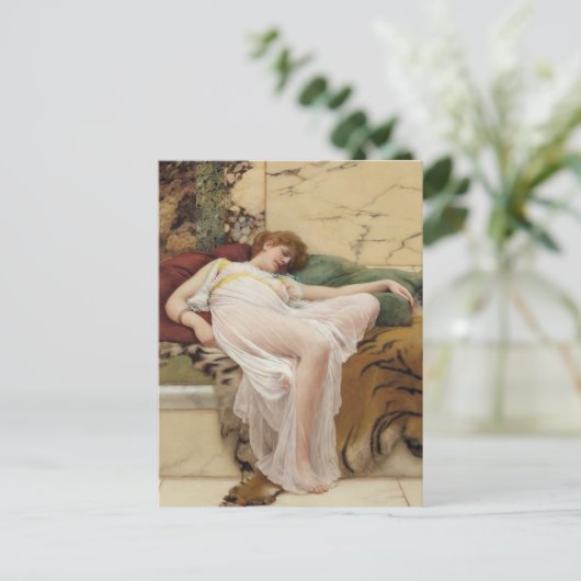 A Siesta John William Godward Art Briefkaart (Staand voorkant)