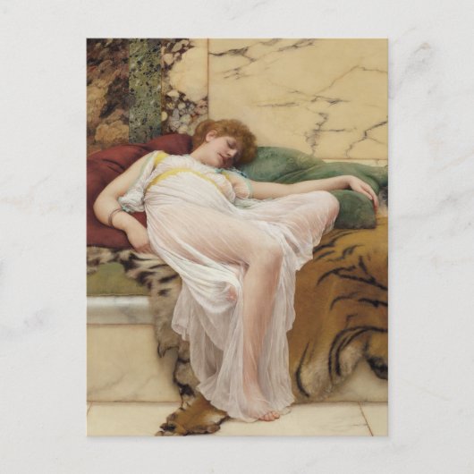 A Siesta John William Godward Art Briefkaart (Voorkant)