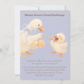 A silly Goose Blue Baby Food Challenge Game Sign Kaart (Achterkant)
