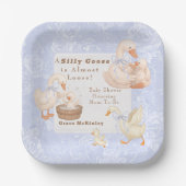 A Silly goose Blue baby shower Papieren Bordje (Voorkant)