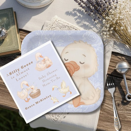 A Silly Goose Blue Servet