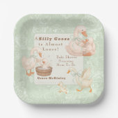 A Silly goose green baby shower Papieren Bordje (Voorkant)