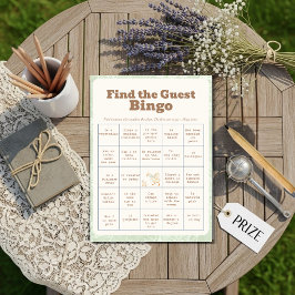 A SIlly Goose Green Find The Guest Bingo Card Kaart