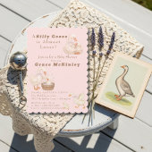 A Silly Goose is Almost Loose Pink Baby Shower Kaart