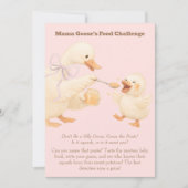 A silly Goose Pink Baby Food Challenge Game Sign Kaart (Voorkant)