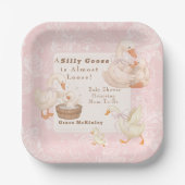 A Silly goose Pink baby shower Papieren Bordje (Voorkant)