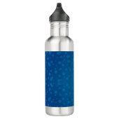 A silver stainless steel water bottle with a sleek waterfles (Rechts)