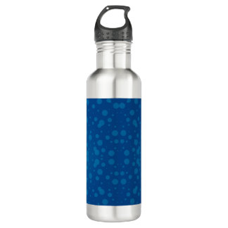 A silver stainless steel water bottle with a sleek waterfles 