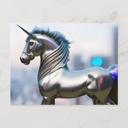 A Silver Unicorn Briefkaart (Voorkant)
