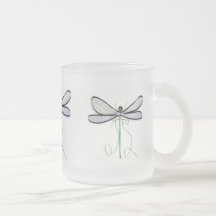 A SIMPLE DRAGONFLY FROSTED MUG