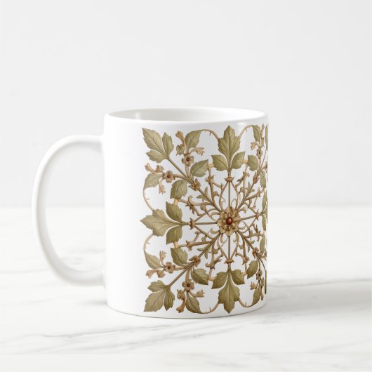  A Simple Elegant Floral Vine Pattern Koffiemok (Links)