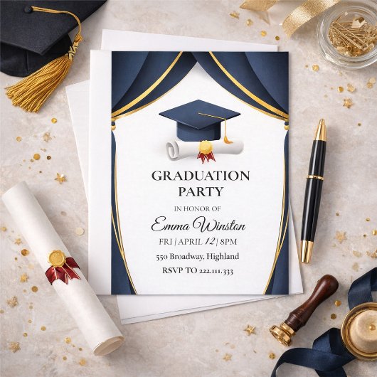 A simple graduation ceremony with four photographs kaart