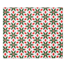 A simple green and red floral pattern