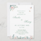 A simple watercolor wedding invitation card kaart (Voorkant)