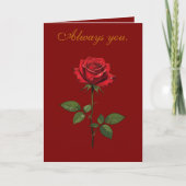 A Single Red Rose With Morning Dew  Kaart (Voorkant)