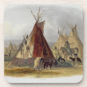 A Skin Lodge of an Assiniboin Chief, bord 16 van Drankjes Onderzetter