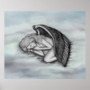 A sleeping Angel on the heavens clouds Poster